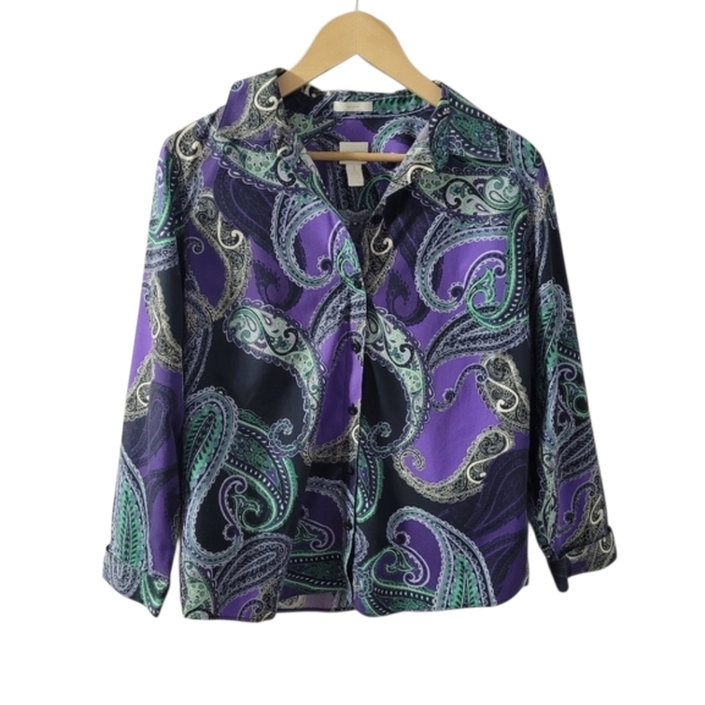 Chico's No Iron Button Up Shirt Size 1 (Women's Size 8)